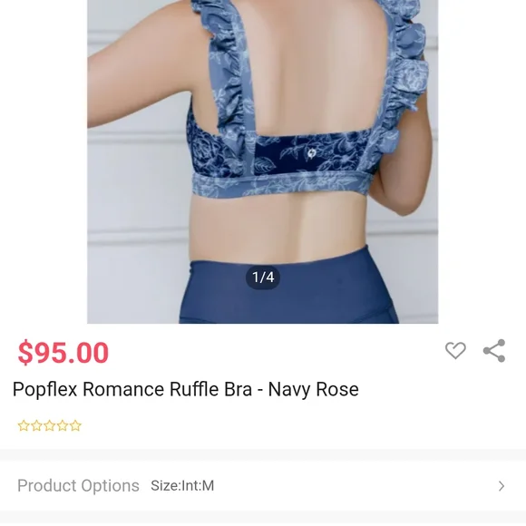 POPFLEX Blue Floral Ruffle Bra Intimates - Picture 8 of 8